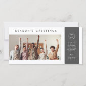 Modern Corporate Business Team Foto Ash Zwart Feestdagenkaart (Voorkant)