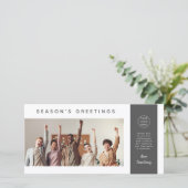 Modern Corporate Business Team Foto Ash Zwart Feestdagenkaart (Staand voorkant)