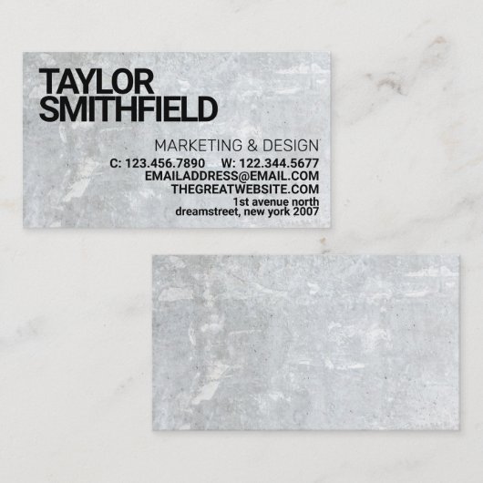 Modern Corporate Concrete  Visitekaartje (Voorkant / Achterkant)