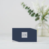 Modern Corporate Donkerblauw en lichtgrijs Visitekaartje (Staand voorkant)