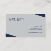 Modern Corporate Donkerblauw en lichtgrijs Visitekaartje (Achterkant)