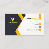 Modern Corporate Elegant Donkergeel Visitekaartje (Achterkant)