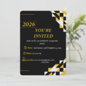 Modern Corporate Event Invitation Editable  Kaart (Staand voorkant)