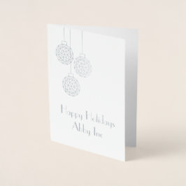 Modern Corporate Holiday Card in Silver Foil Folie Kaarten