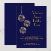 Modern Corporate Holiday Party Invitation - blauw Kaart (Voorkant / Achterkant)
