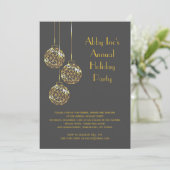 Modern Corporate Holiday Party Invitation - grijs Kaart (Staand voorkant)