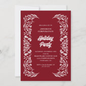 Modern Corporate Holiday Party Wit Foliage Kaart (Voorkant)