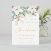 Modern Corporate Jaarlijks Kerstfeest Gala Goud Folie Uitnodiging (Staand Voorkant)