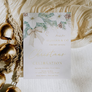 Modern Corporate Jaarlijks Kerstfeest Gala Goud Folie Uitnodiging