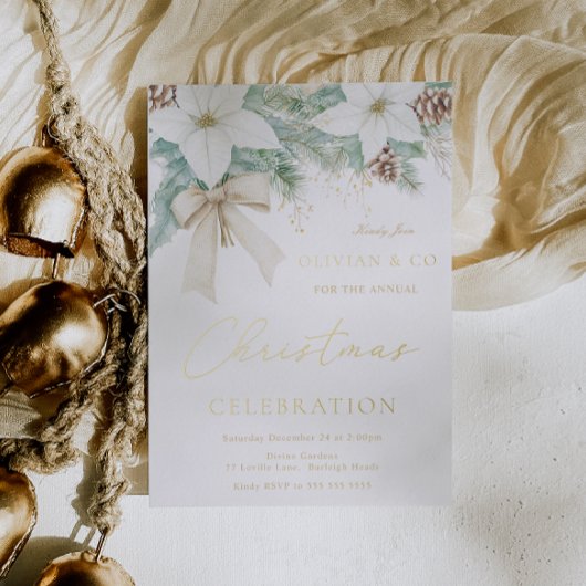 Modern Corporate Jaarlijks Kerstfeest Gala Goud Folie Uitnodiging