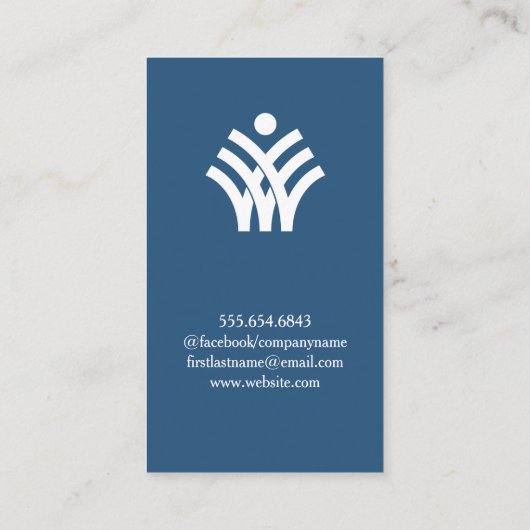 Modern Corporate Logo Blauw Wit Visitekaartje (Achterkant)