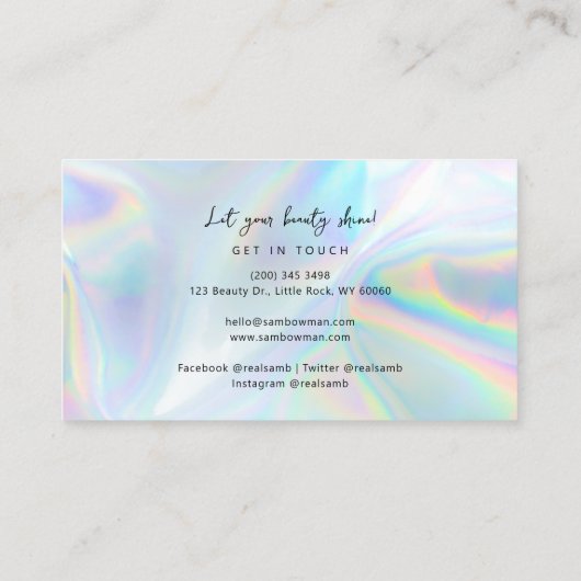 Modern Corporate Manager Script Holografisch Visitekaartje (Achterkant)