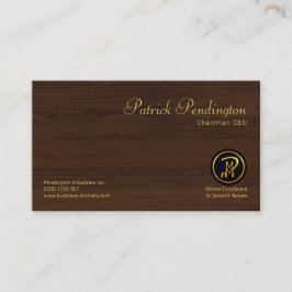 Modern Corporate Minimalist Fine Wood Grain CEO Visitekaartje