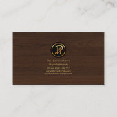 Modern Corporate Minimalist Fine Wood Grain CEO Visitekaartje (Achterkant)