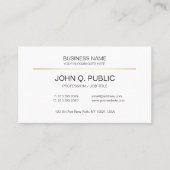 Modern Corporate Plain Gold White Professional Visitekaartje (Voorkant)