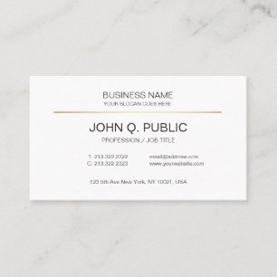Modern Corporate Plain Gold White Professional Visitekaartje