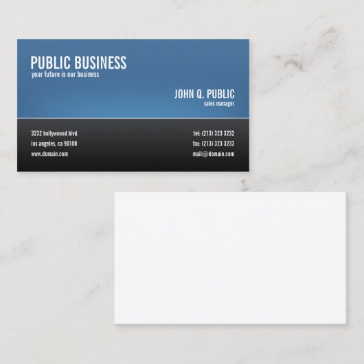 Modern Corporate Zwart en Blauw Visitekaartje (Voorkant / Achterkant)