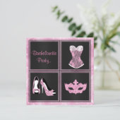 MODERN Corset roze aangepast BACHELORETTE PARTY Kaart (Staand voorkant)