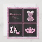 MODERN Corset roze aangepast BACHELORETTE PARTY Kaart (Voorkant)