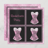 MODERN Corset roze aangepast BACHELORETTE PARTY Kaart (Voorkant / Achterkant)