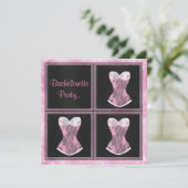 MODERN Corset roze aangepast BACHELORETTE PARTY Kaart (Staand voorkant)