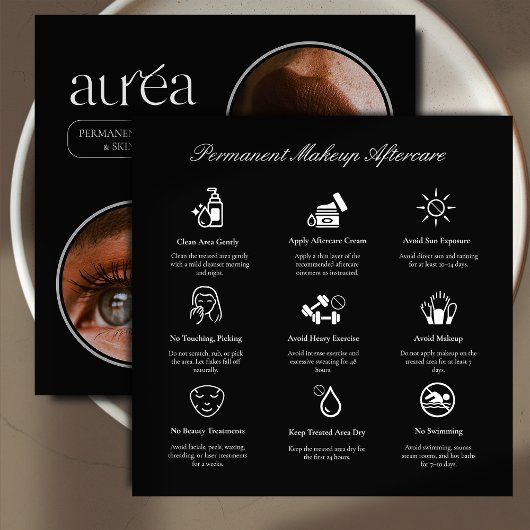 Modern Cosmetic Permanent Makeup Aftercare Card Bedankkaart