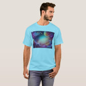 Modern Cosmic Mannen blauw basic T-shirt (Voorkant volledig)