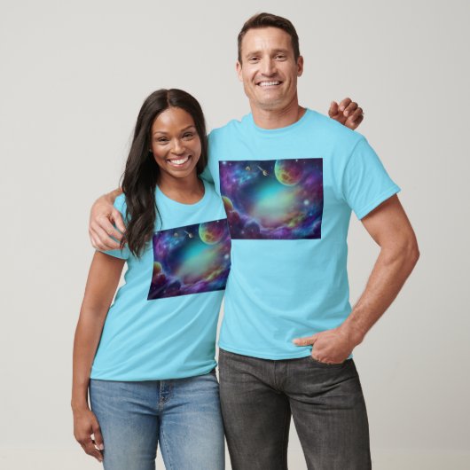 Modern Cosmic Mannen blauw basic T-shirt (Unisex)