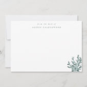 Modern Costal Green Zee Coral gepersonaliseerd Notitiekaartje (Voorkant)