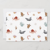 Modern Costal Green Zee Coral gepersonaliseerd Notitiekaartje (Achterkant)