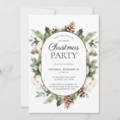 Modern Cotton Winter Greenery Kerstfeest Kaart (Voorkant)