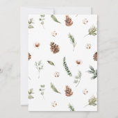 Modern Cotton Winter Greenery Kerstfeest Kaart (Achterkant)