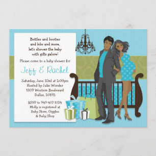 Modern Coule Baby shower Invitation for Boy Kaart