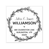 Modern country Address Foliage Wreate Zelfinktende Stempel (Design)