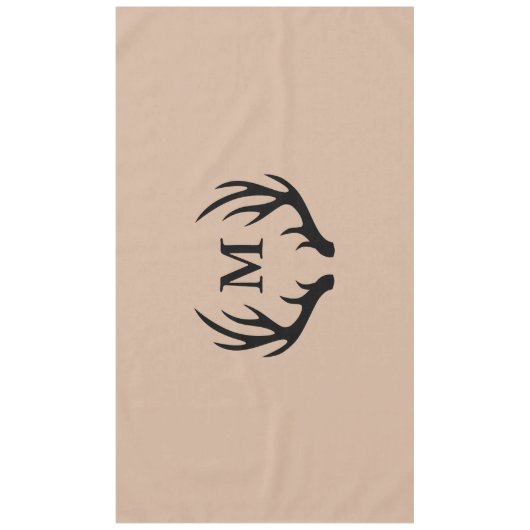 Modern Country Black Deer Antlers & Taupe Tafelkleed (Voorkant)
