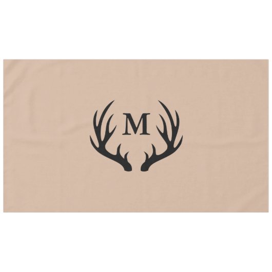 Modern Country Black Deer Antlers & Taupe Tafelkleed (Voorkant (Horizontaal))