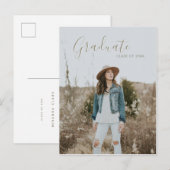 Modern Country Chic bewerkbare foto Afstuderen Aankondigingskaart (Voorkant / Achterkant)