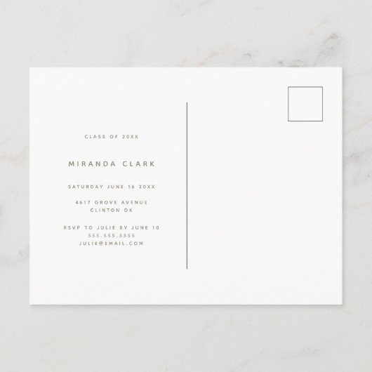 Modern Country Chic bewerkbare foto Afstuderen Aankondigingskaart (Achterkant)