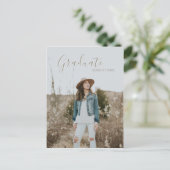 Modern Country Chic bewerkbare foto Afstuderen Aankondigingskaart (Staand voorkant)