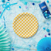 Modern country Gingham Check Pattern Papieren Bordje (Feest)