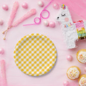 Modern country Gingham Check Pattern Papieren Bordje (Feest)