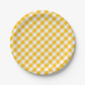 Modern country Gingham Check Pattern Papieren Bordje (Voorkant)