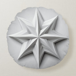 Modern Country Grijs en Witte Ster Rond Kussen