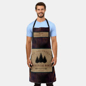 Modern country name Cabin in Wood Head Chef Schort (Gedragen)