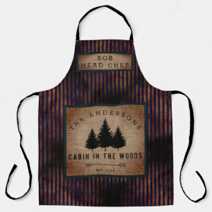 Modern country name Cabin in Wood Head Chef Schort