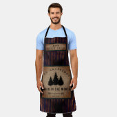 Modern country name Cabin in Wood Head Chef Schort (Gedragen)