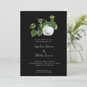 Modern country Potted Plant Black Wedding Kaart (Staand voorkant)