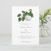 Modern country Potted Plant White Wedding Kaart (Staand voorkant)