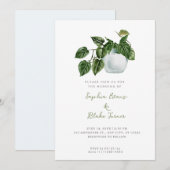 Modern country Potted Plant White Wedding Kaart (Voorkant / Achterkant)