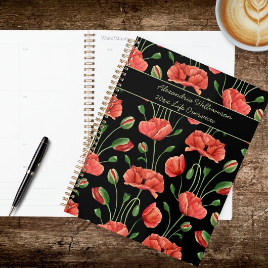 Modern Country Red Poppies Planner